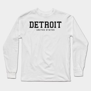 Detroit Michigan United States Vintage Minimalist Detroit Michigan State Name Sport Design Tees Long Sleeve T-Shirt